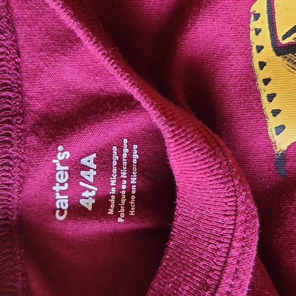 Kids Construction Theme Long Sleeve Shirts - Red and Gray - Picture 2 of 5